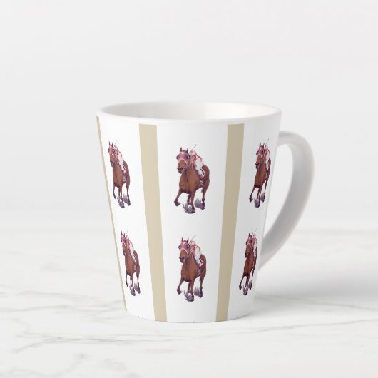 Oorlogsadmiraal Loses to Underdog Seabiscuit Latte Mok (Rechterhoek)