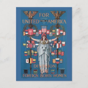 OorlogsBriefkaarten,  VS - Immigratie van vrouwen Briefkaart