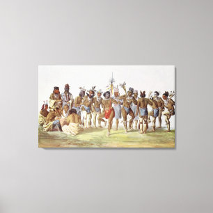 Oorlogsdans van de Sauks en de Foxes Canvas Afdruk