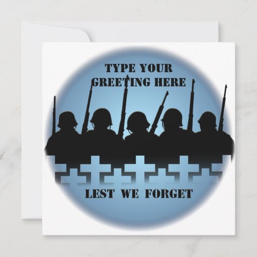 Oorlogsherinneringen laten we de RSVP-kaarten verg Kaart (Voorkant)