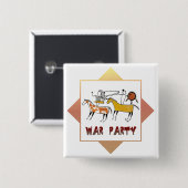 Oorlogspartij Vierkante Button 5,1 Cm (Voorkant /achterkant)