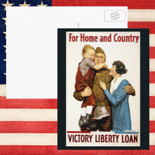 Oorlogspatriot Soldaat voor Victory Liberty Loan Briefkaart
