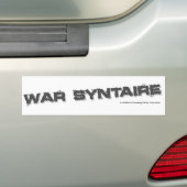 OorlogsSyntaire Bumpersticker (Op auto)