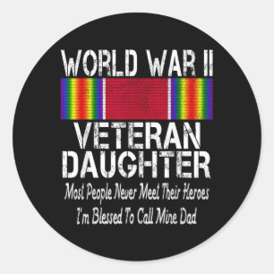 Oorlogsveteraan dochter - Militair Vet Ronde Sticker