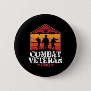 Oorlogsveteraan van de oorlog in Irak Veterans Day Ronde Button 5,7 Cm