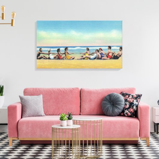  oorlogszucht op het strand canvas afdruk (Insitu (Woonkamer))