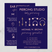 Oorpiercing Nazorg Tips Nazorg Marine Instructies Bedankkaart (Voorkant / Achterkant)