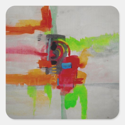 Oorspronkelijk Abstract kunstwerk Vierkante Sticker (Voorkant)