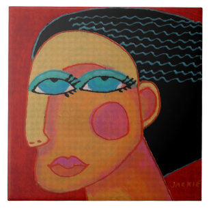 Oorspronkelijk Abstract portret van een vrouw Tegeltje