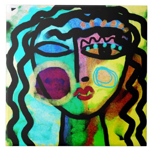 Oorspronkelijk Abstract schilderen Tegeltje (Voorkant)