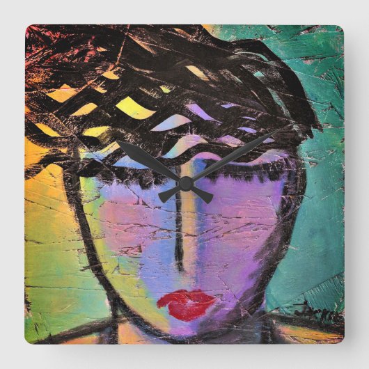 Oorspronkelijk Abstract schilderen Vierkante Klok (Voorkant)