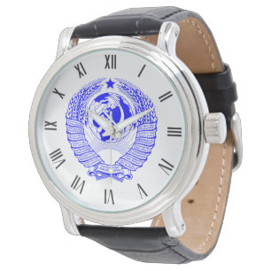 Oorspronkelijk blauw staatsembleem van de USSR Horloge