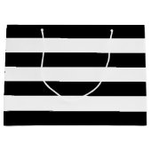 Oorspronkelijk Elegant zwart-wit strepen patroon Large Cadeauzakje (Voorkant)