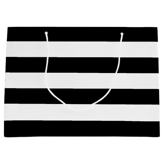 Oorspronkelijk Elegant zwart-wit strepen patroon Large Cadeauzakje (Voorkant)