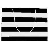 Oorspronkelijk Elegant zwart-wit strepen patroon Large Cadeauzakje (Achterkant)