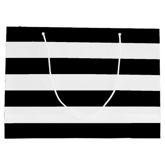 Oorspronkelijk Elegant zwart-wit strepen patroon Large Cadeauzakje (Achterkant)