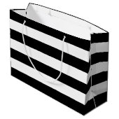 Oorspronkelijk Elegant zwart-wit strepen patroon Large Cadeauzakje (Achterkant Gekanteld)