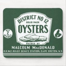 Oorspronkelijk Etiket Retro Cape Breton Oysters Mo