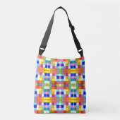 Oorspronkelijk geometrisch kunstwerk voor kleurrij crossbody tas (Voorkant)