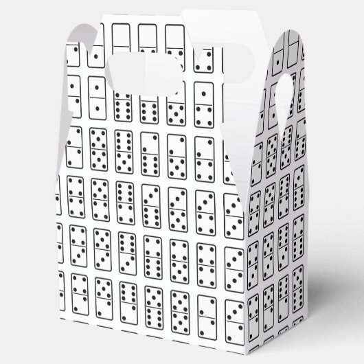 Oorspronkelijk ontwerp zwarte en witte Domino-symb Bedankdoosjes (Geopend)