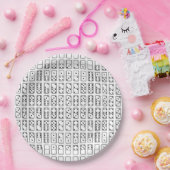 Oorspronkelijk ontwerp zwarte en witte Domino-symb Papieren Bordje (Feest)