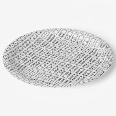 Oorspronkelijk ontwerp zwarte en witte Domino-symb Papieren Bordje (Gekanteld)