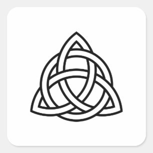 Oorspronkelijk pictogram Celtic Triquetra Knot zwa Vierkante Sticker