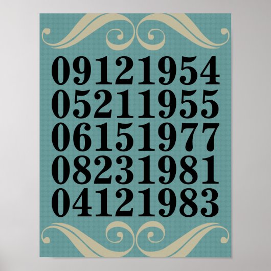 Oorspronkelijk Poster speciale data (Voorkant)