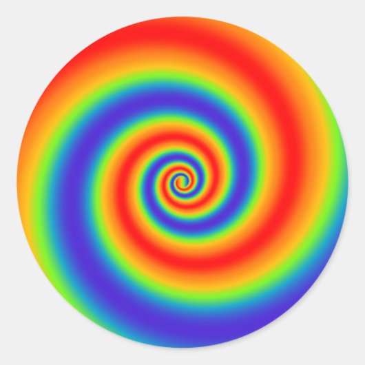 Oorspronkelijk regenbooggradiënt Kleurig spiraal e Ronde Sticker (Voorkant)