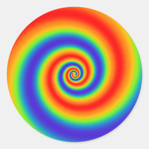 Oorspronkelijk regenbooggradiënt Kleurig spiraal Ronde Sticker