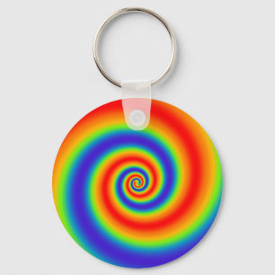 Oorspronkelijk regenbooggradiënt Kleurig spiraal Sleutelhanger