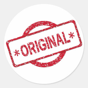 Oorspronkelijk rond Logo cirkelmerk in reliëf Ronde Sticker