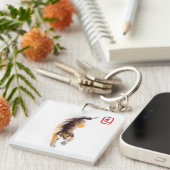 Oorspronkelijk schilderende Chinese tijger jaar M Sleutelhanger (Voorkant Rechts)