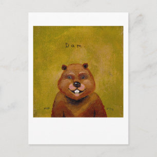 Oorspronkelijk schilderij van de beaver enigszins briefkaart