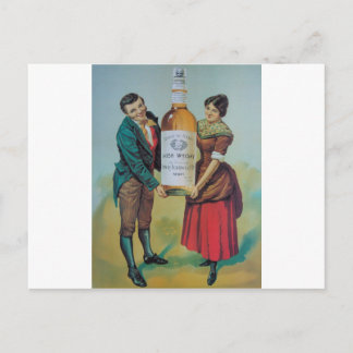 Oorspronkelijk vintage Iers whisky poster, hand in Briefkaart