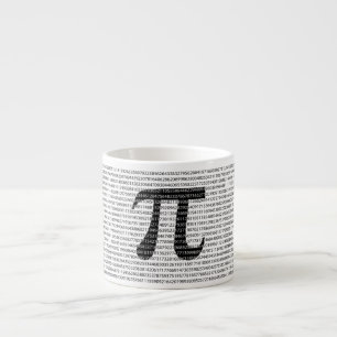 Oorspronkelijk zwart getal pi dag wiskundig symboo espresso kop