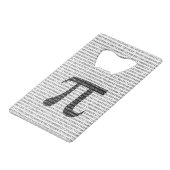 Oorspronkelijk zwart getal pi dag wiskundig symboo kredietkaart flessenopener (Voorkant Gekanteld)