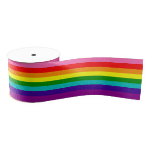 Oorspronkelijke 8-band LGBT Gay Pride Rainbow-vlag Grosgrain Lint
