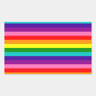 Oorspronkelijke 8-band LGBT Gay Pride Rainbow-vlag Rechthoekige Sticker