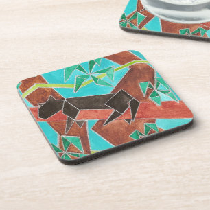 Oorspronkelijke abstracte jungle panter kunst bier onderzetter