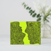 Oorspronkelijke abstracte kunst briefkaart (Staand voorkant)