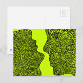 Oorspronkelijke abstracte kunst briefkaart (Voorkant / Achterkant)