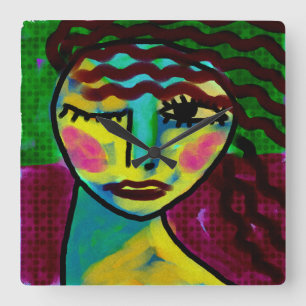 Oorspronkelijke Abstracte kunst denken Vierkante Klok