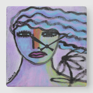 Oorspronkelijke Abstracte kunst Vierkante Klok