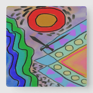 Oorspronkelijke Abstracte kunstvierkant wandklok Vierkante Klok