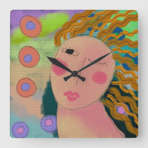 Oorspronkelijke Abstracte kunstvierkant wandklok Vierkante Klok