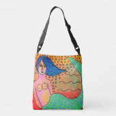 Oorspronkelijke Abstracte mermaïdschildering Crossbody Tas (Achterkant)