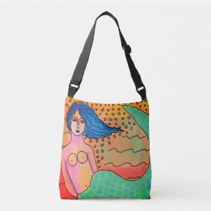 Oorspronkelijke Abstracte mermaïdschildering Crossbody Tas