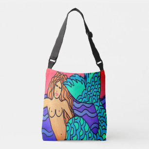 Oorspronkelijke Abstracte mermaïdschildering Crossbody Tas