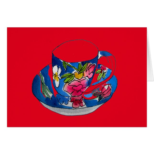 Oorspronkelijke aquarelillustratie van vintage the (Voorkant Horizontaal)